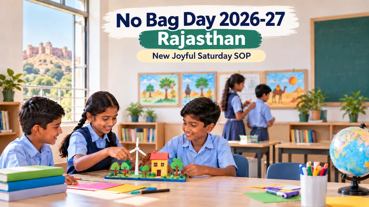 No Bag Day 2026-27 Rajasthan New Joyful Saturday SOP
